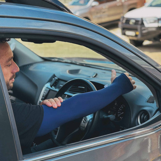 Crazy Arms Driving Sleeve in Dark Blue Thumbhole