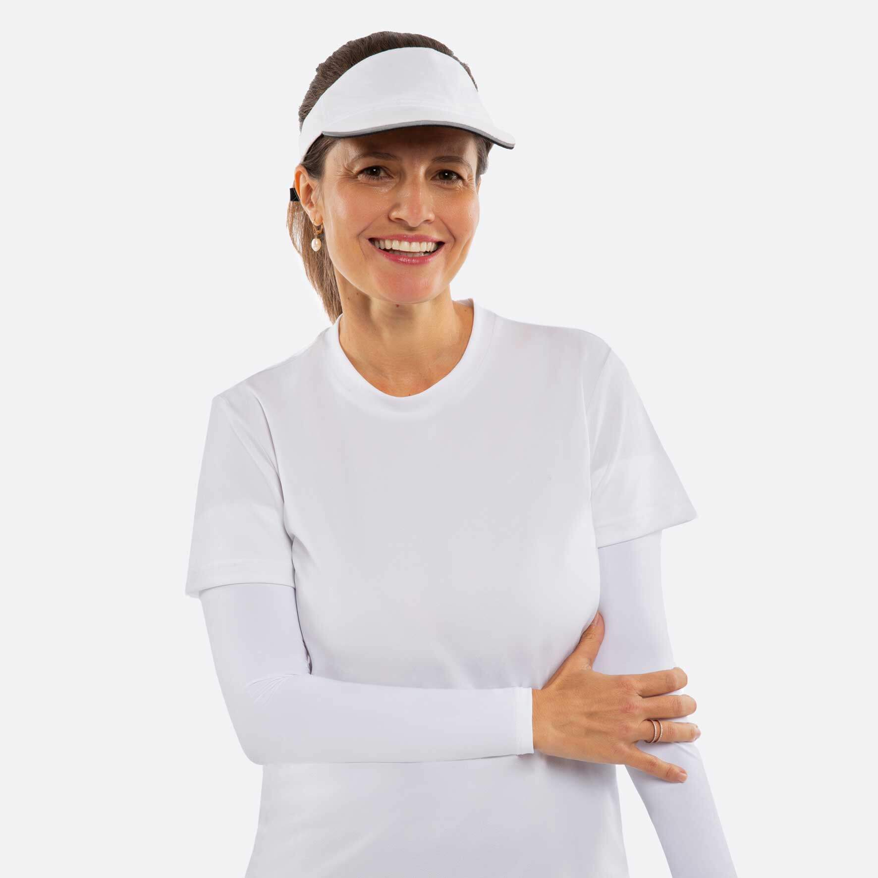White Arm Sleeves – Women - Sun Protection UV Arm Sleeves