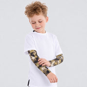 Olive Camo Kids Arm Sleeves