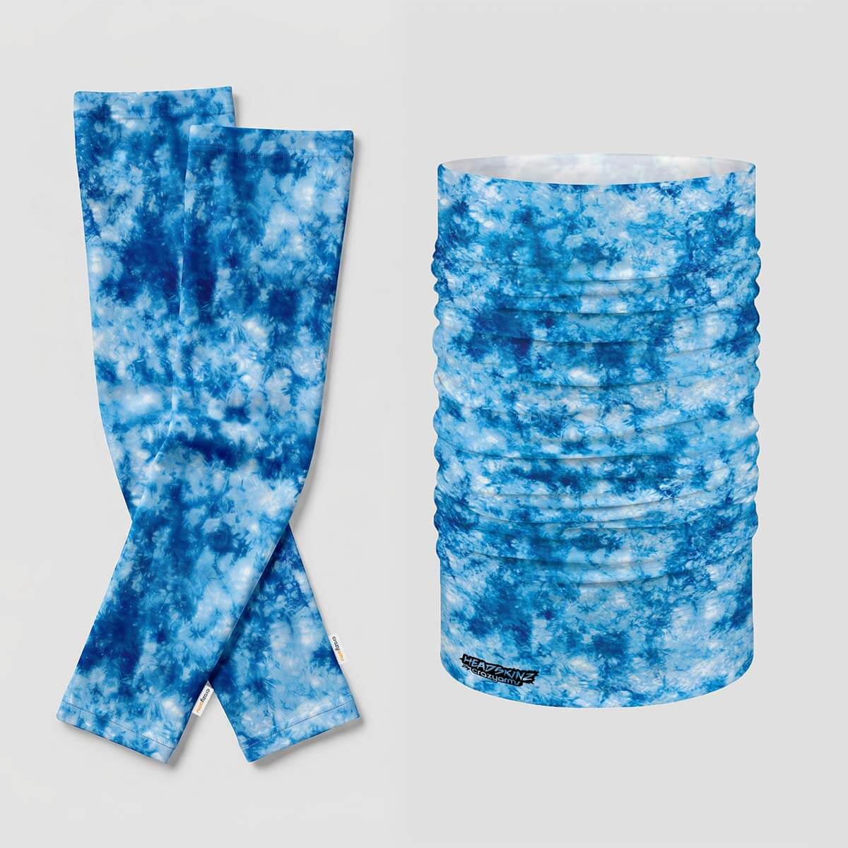 Crazy Arms and Headskinz Bundle - Coral Blue Tie-Dye