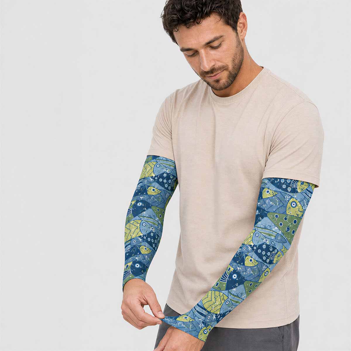 Fishies Sun Sleeves with Thumbhole - Adult