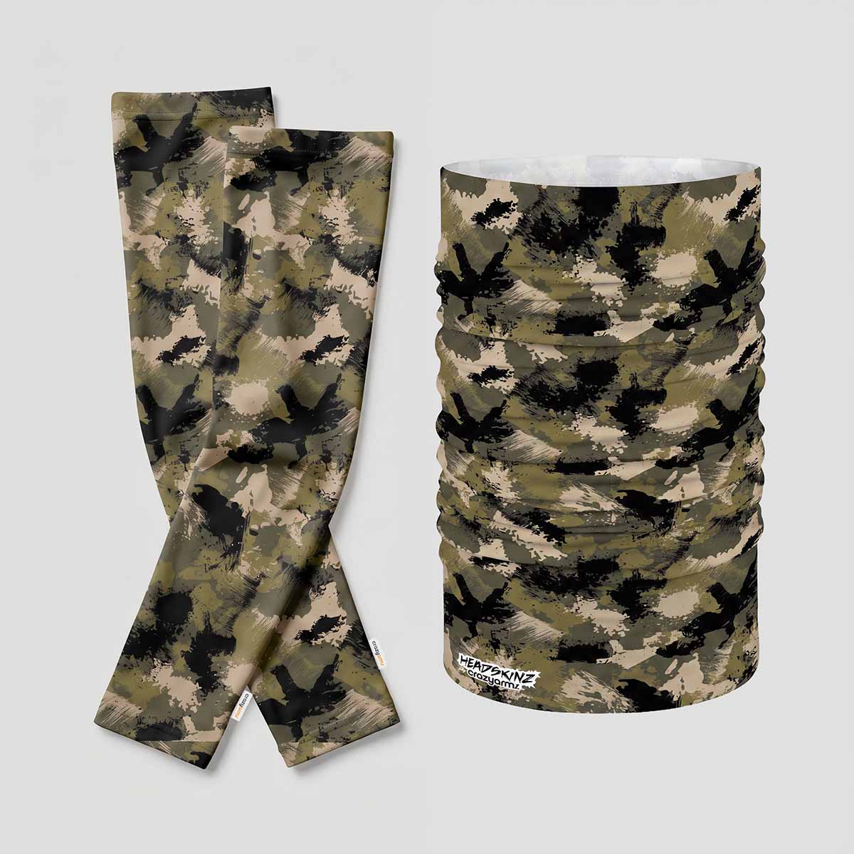 Crazy Arms and Headskinz Bundle - Olive Camo
