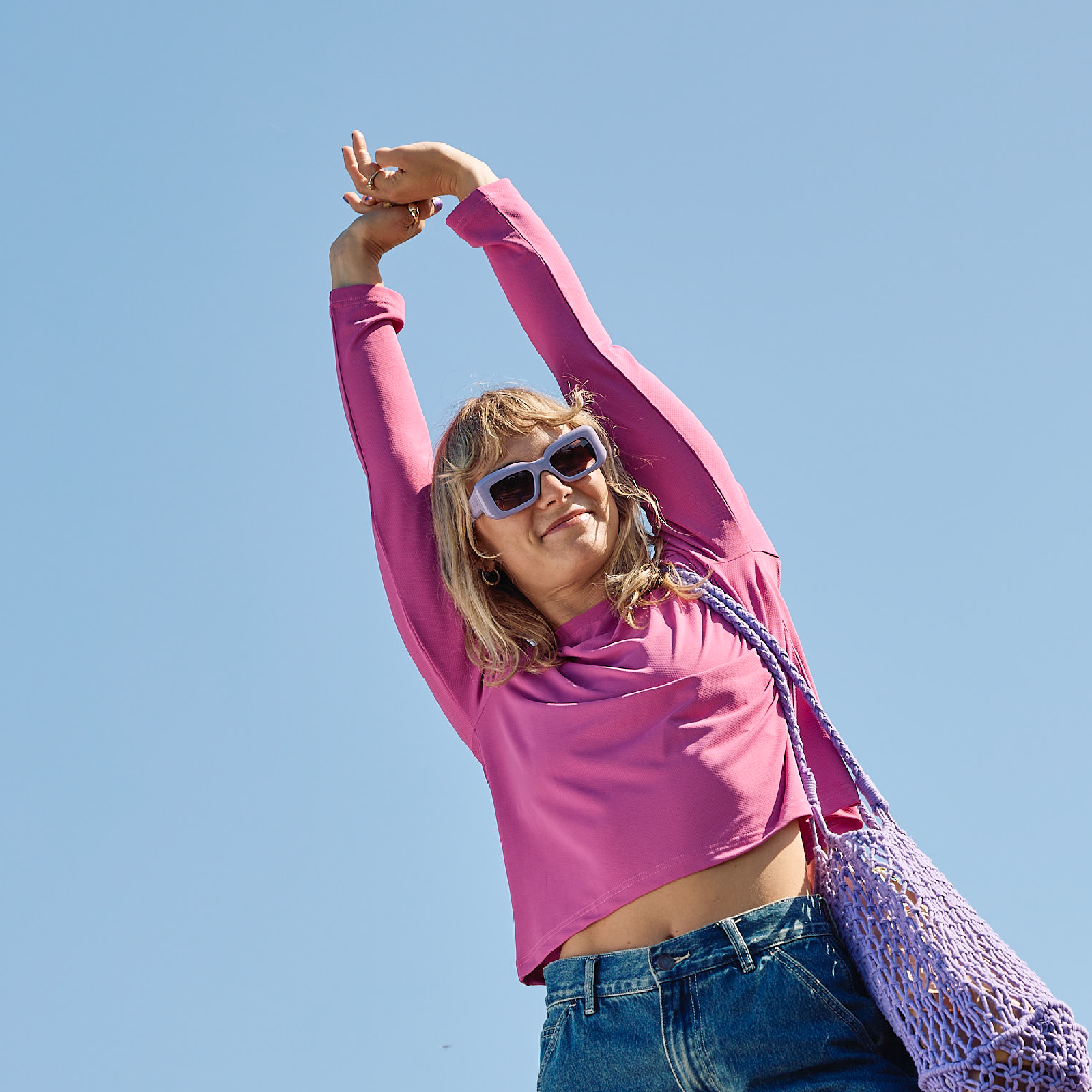 UPF50+ Long Sleeve Tee - Fuchsia