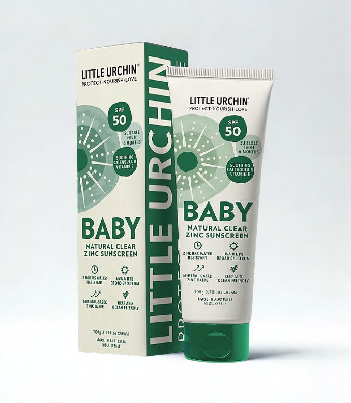 Little Urchin Baby Natural Clear Zinc Sunscreen SPF 50+ 100g