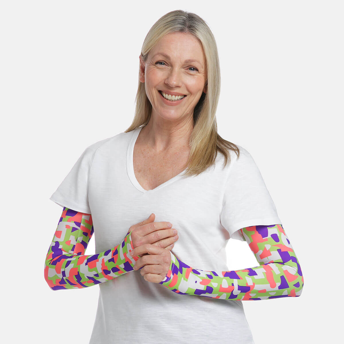 Geo Pattern Arm Sleeves with Thumbhole - Adult