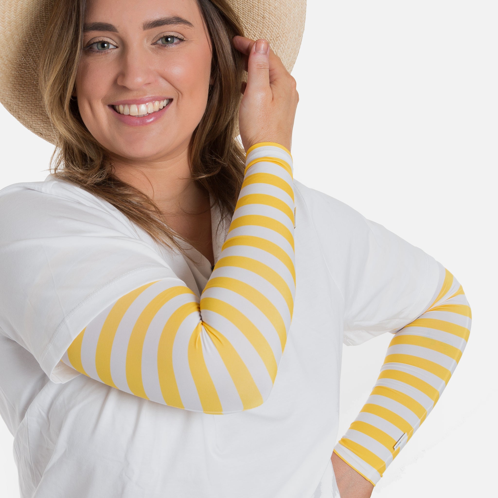 Yellow Stripe Arm Sleeves - Adult