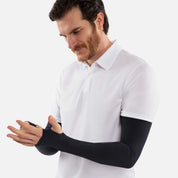 black arm sleeves with thumbhole - men