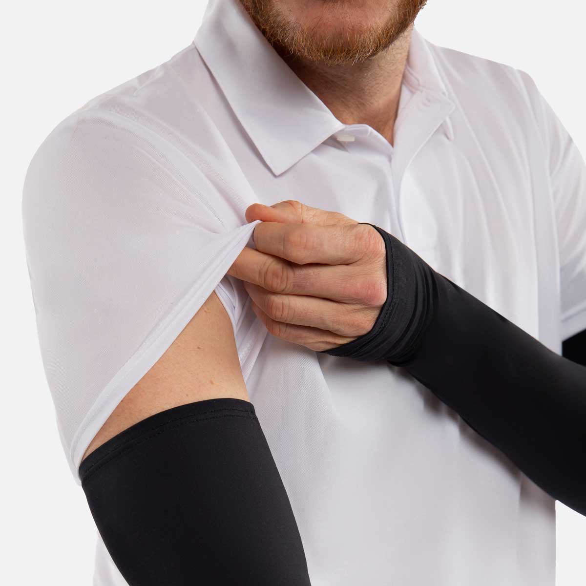 Black Arm Sleeves – Men - Sun Protection UPF 50+ Arm Sleeves