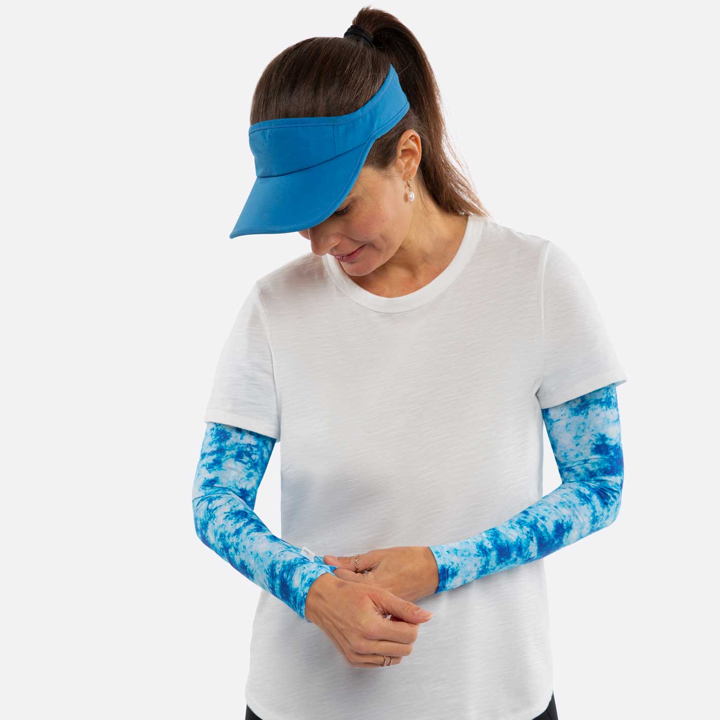 Coral blue women's sun sleeves