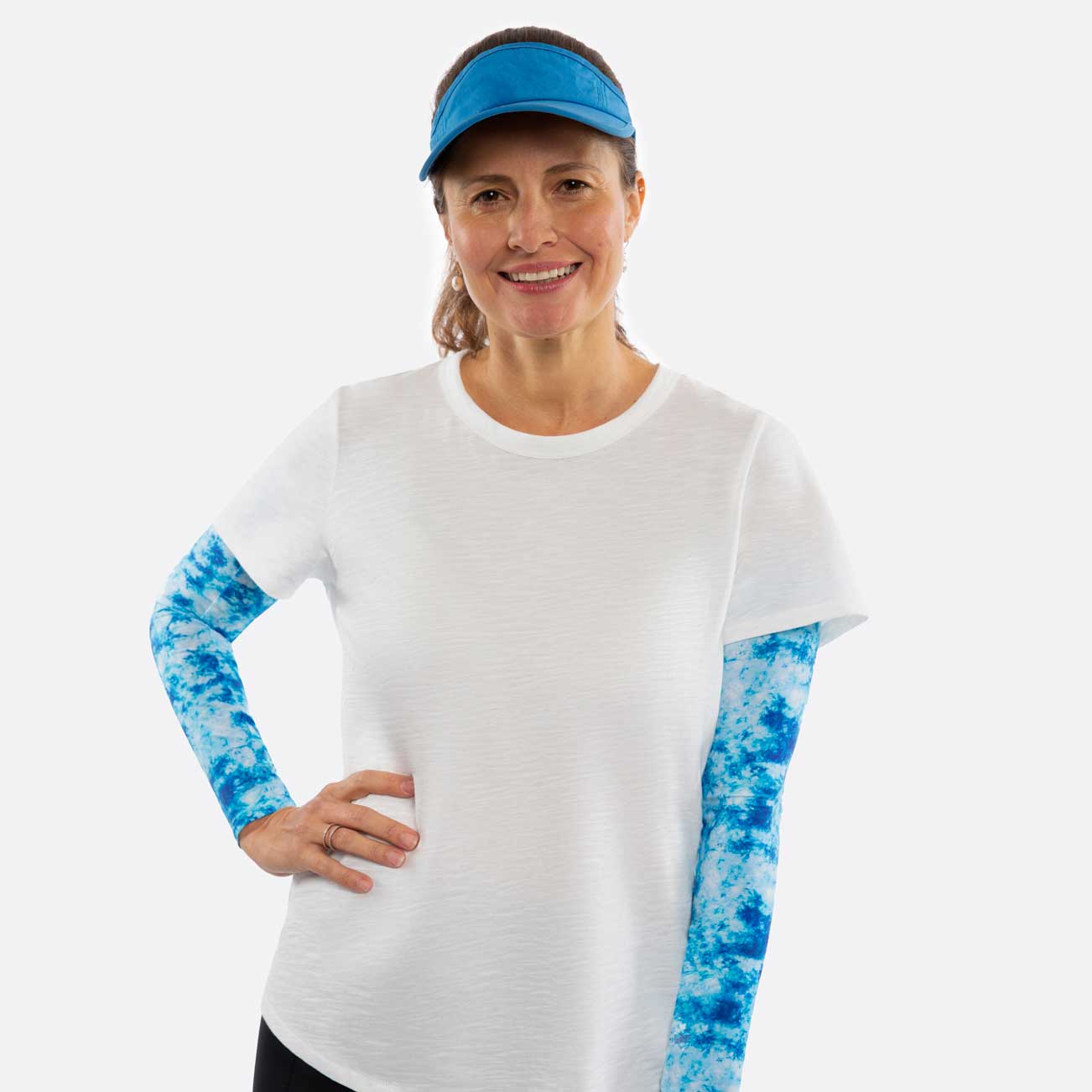 Coral blue women's sun sleeves