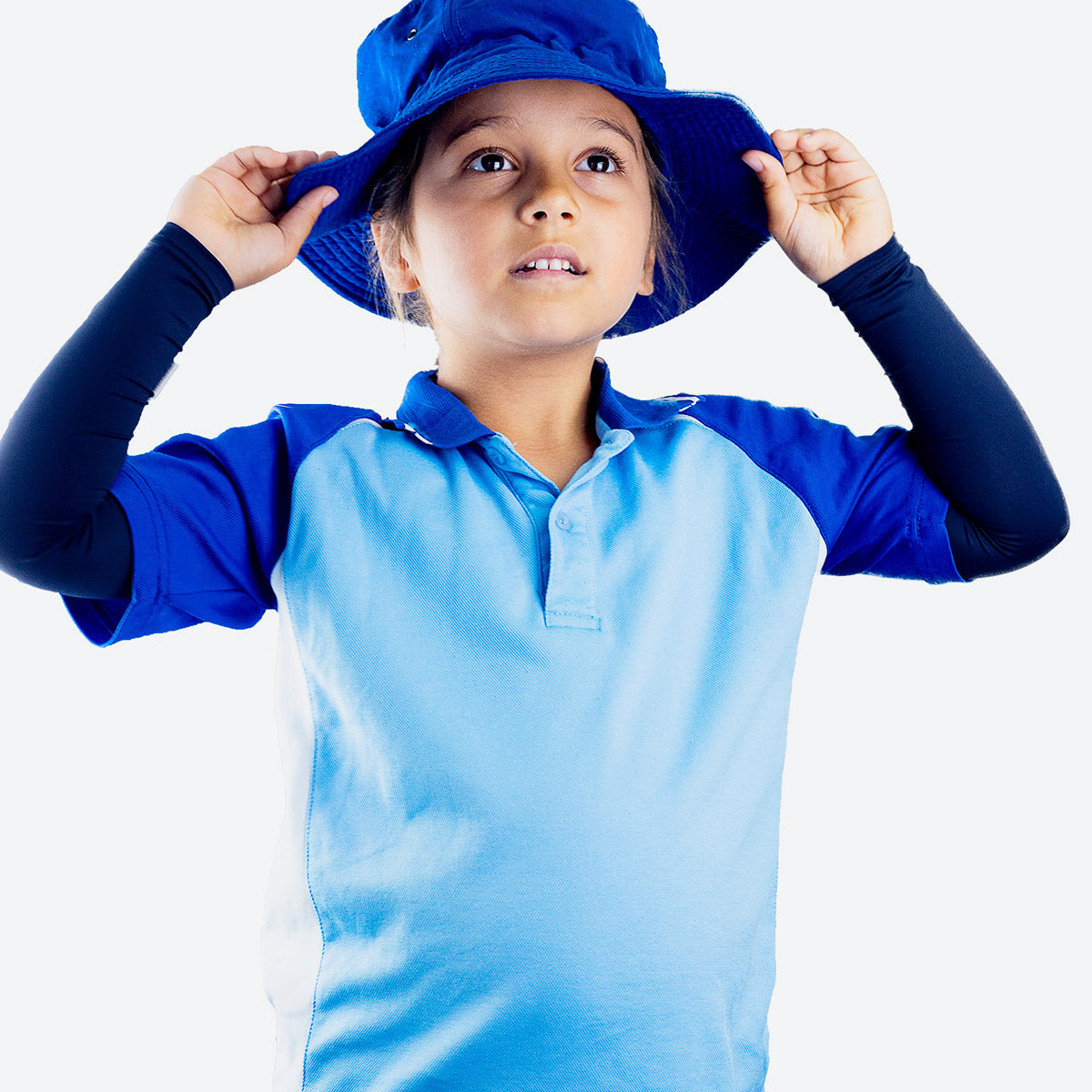 Sun protective sleeves for children - Dark Blue detail
