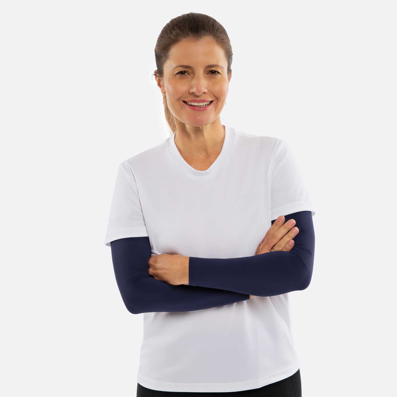 dark blue arm sleeves woman