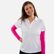 pink arm sleeves woman