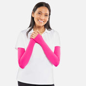 pink arm sleeve women's with thumbhole