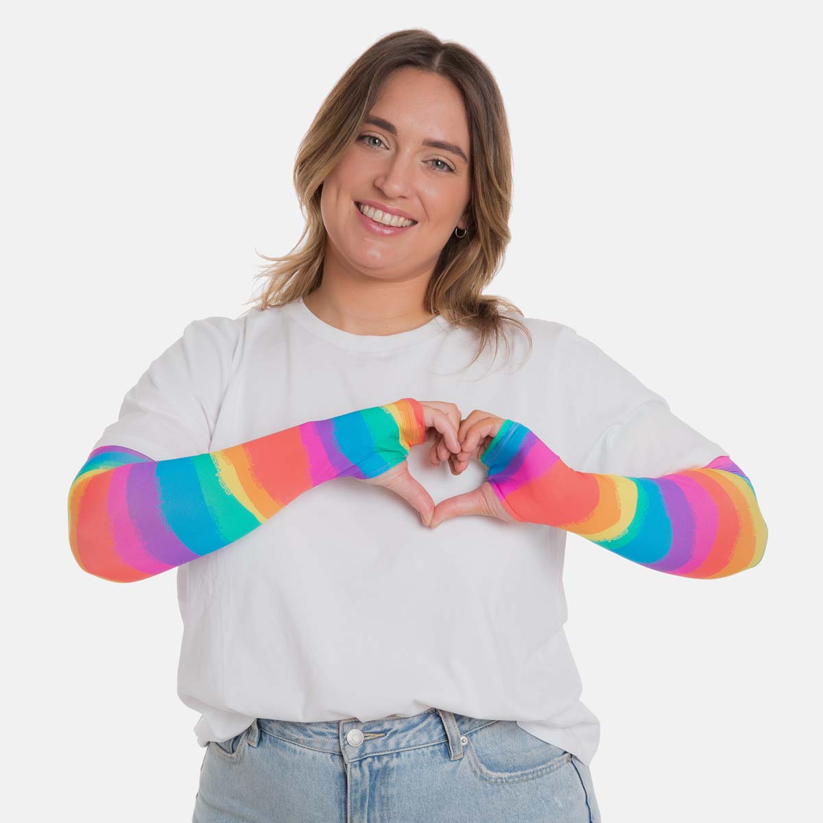 Rainbow Arm Sleeves with Thumbhole - Adult