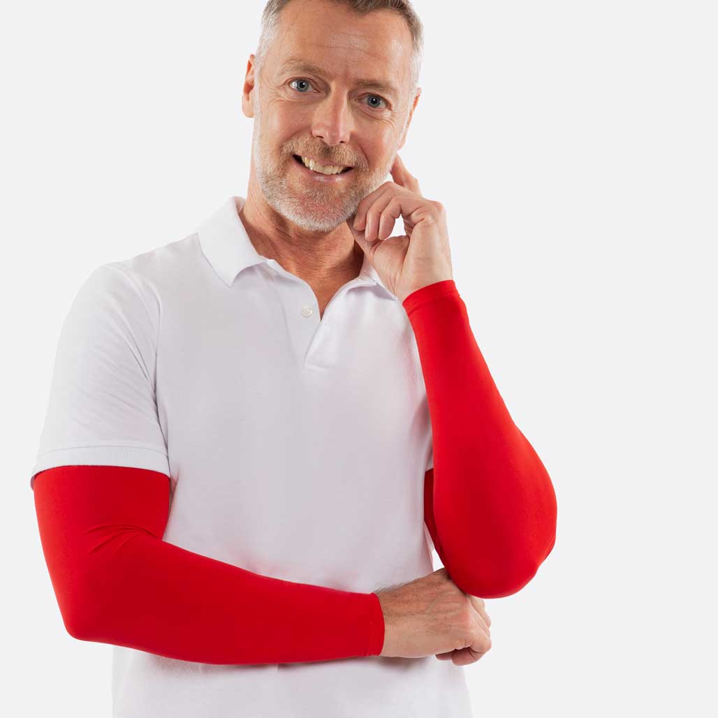 Red arm sleeves men