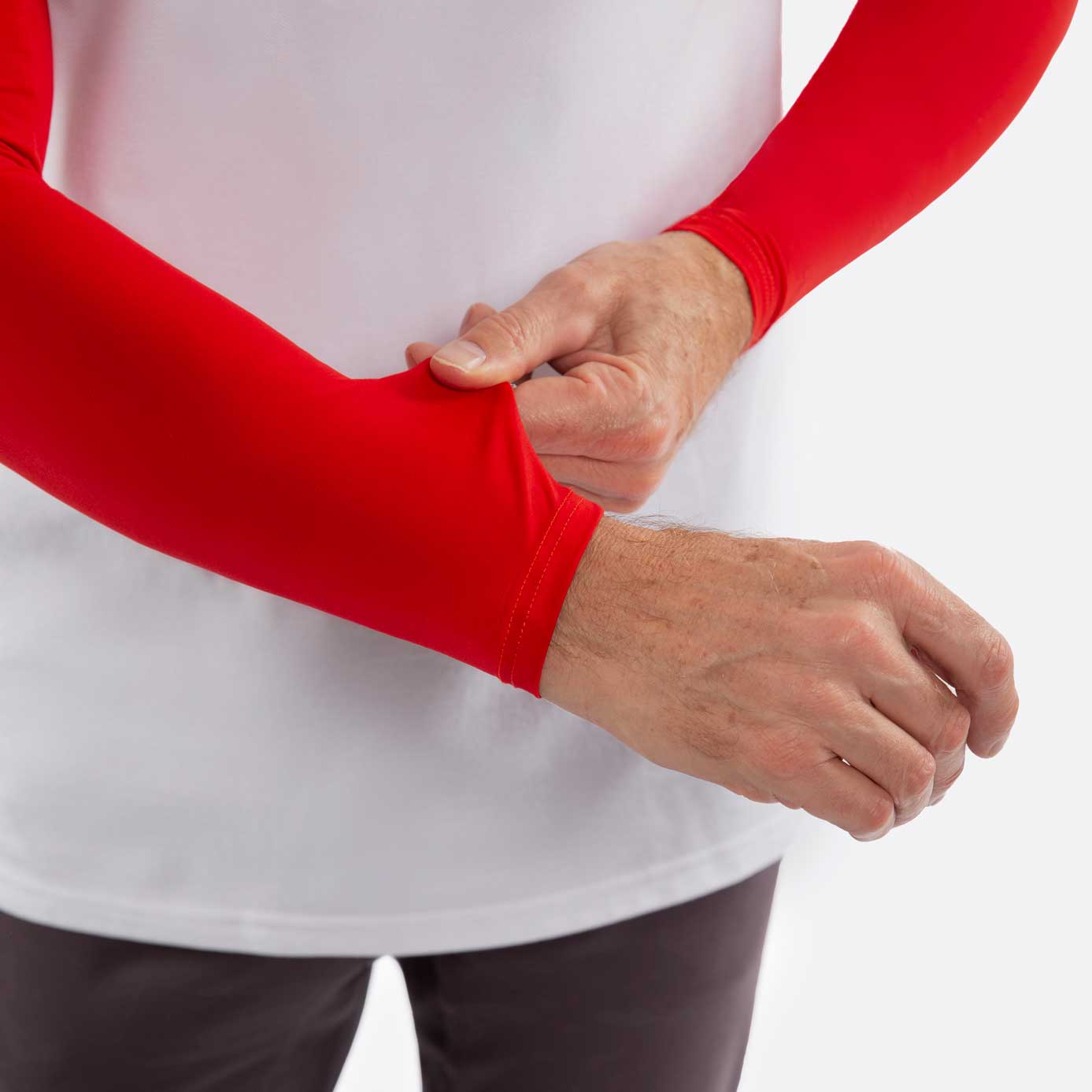 Red arm sleeves men