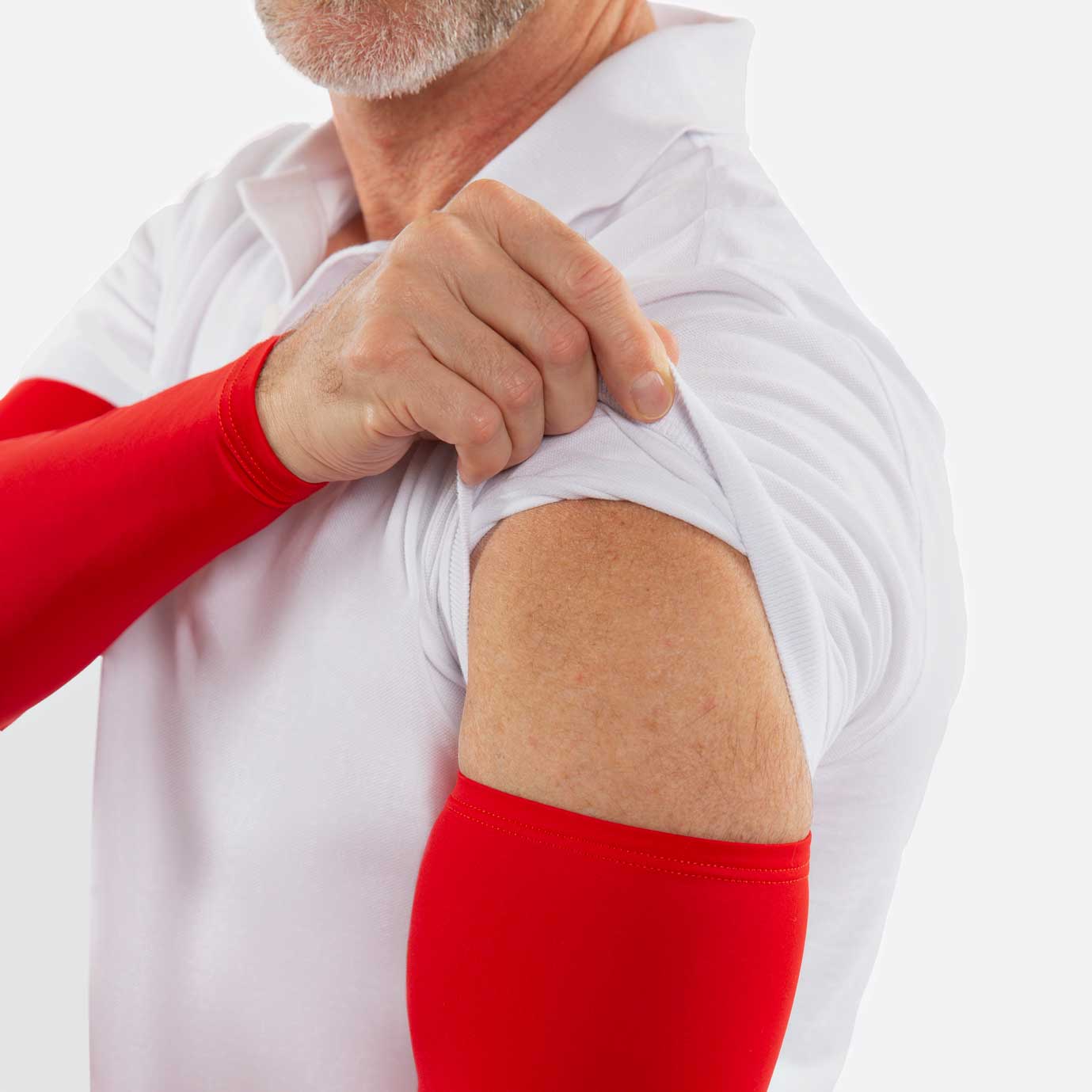 Red arm sleeves men