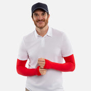 Red Arm Sleeves with Thumbhole - Adult