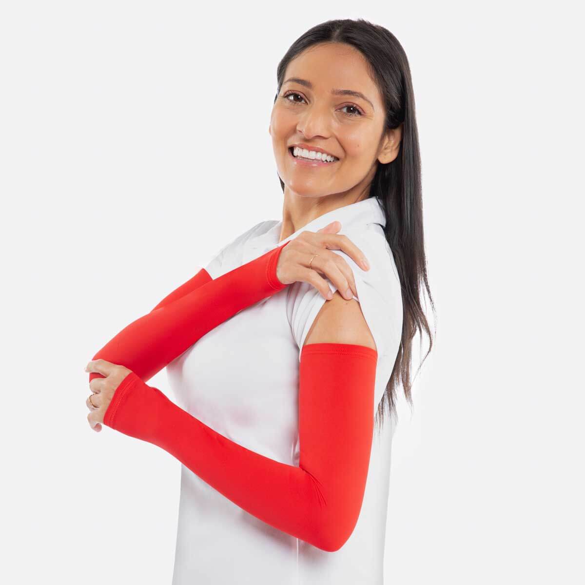Arm Sleeves Red Womens