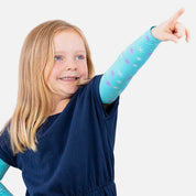 Sun protective sleeves for children - Snowflakes detail