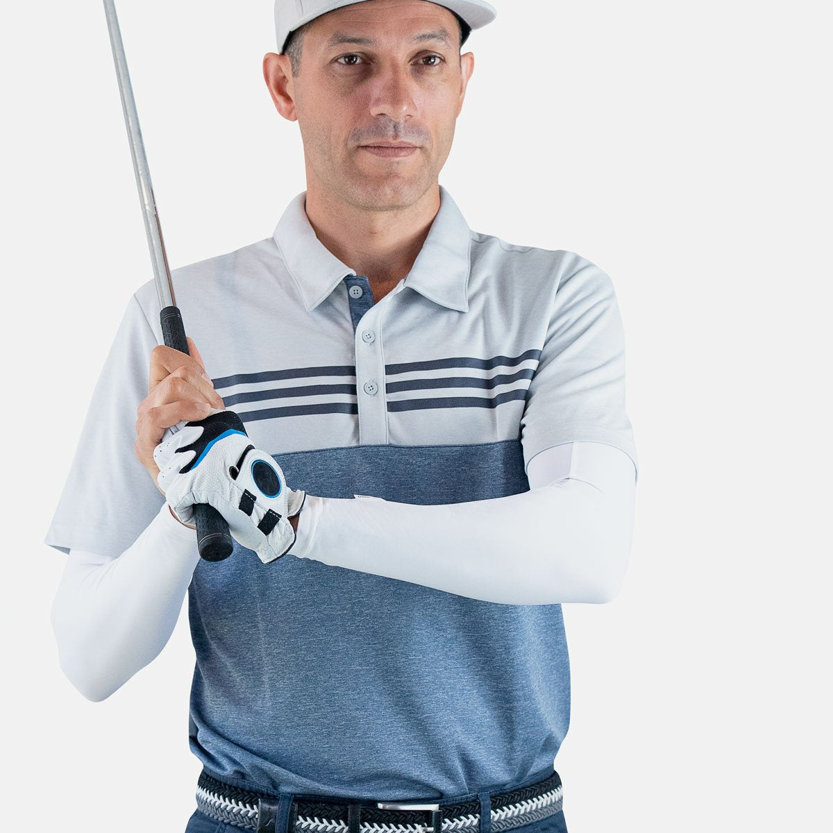 mens golf sleeves white