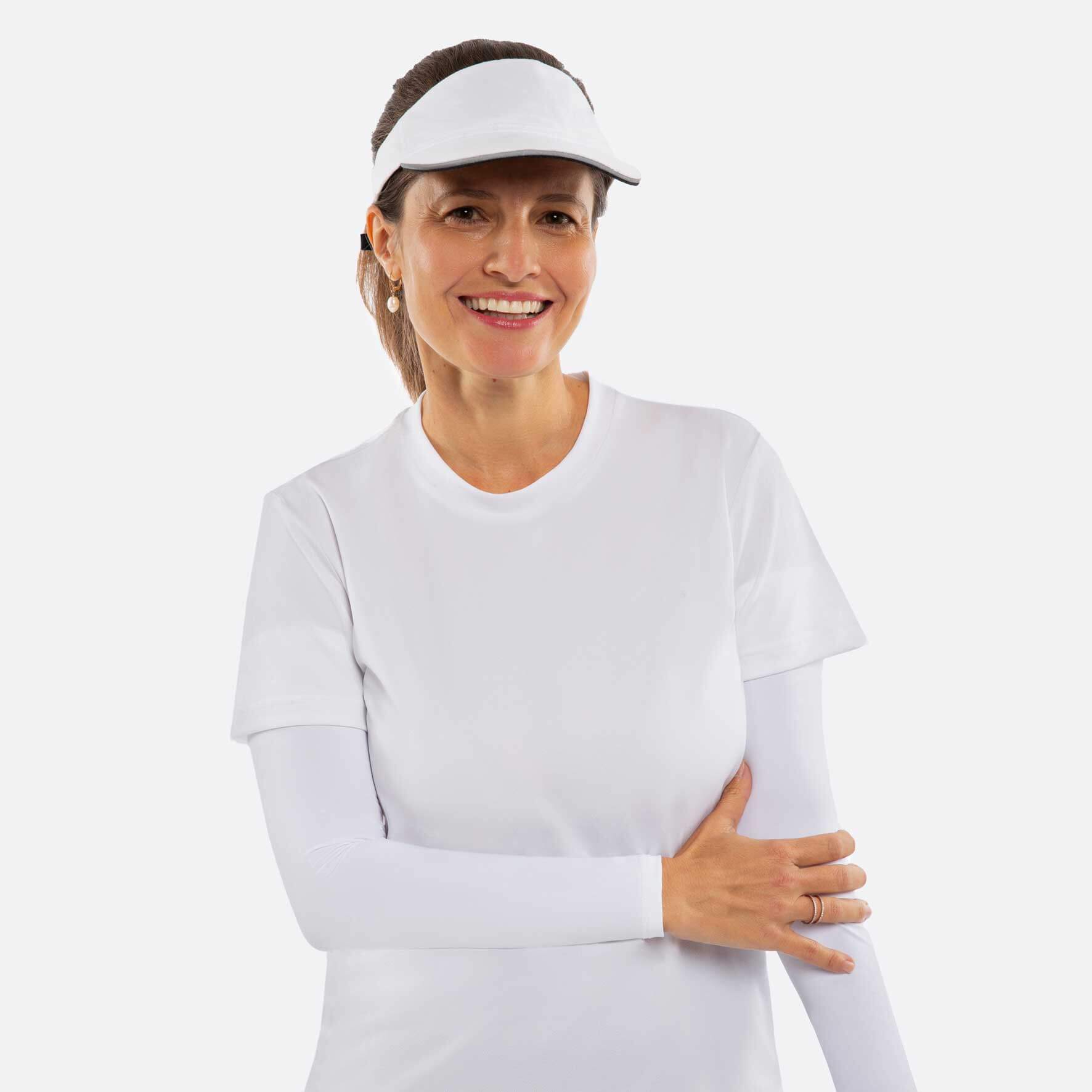 arm sleeves white womens