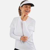 arm sleeves white womens