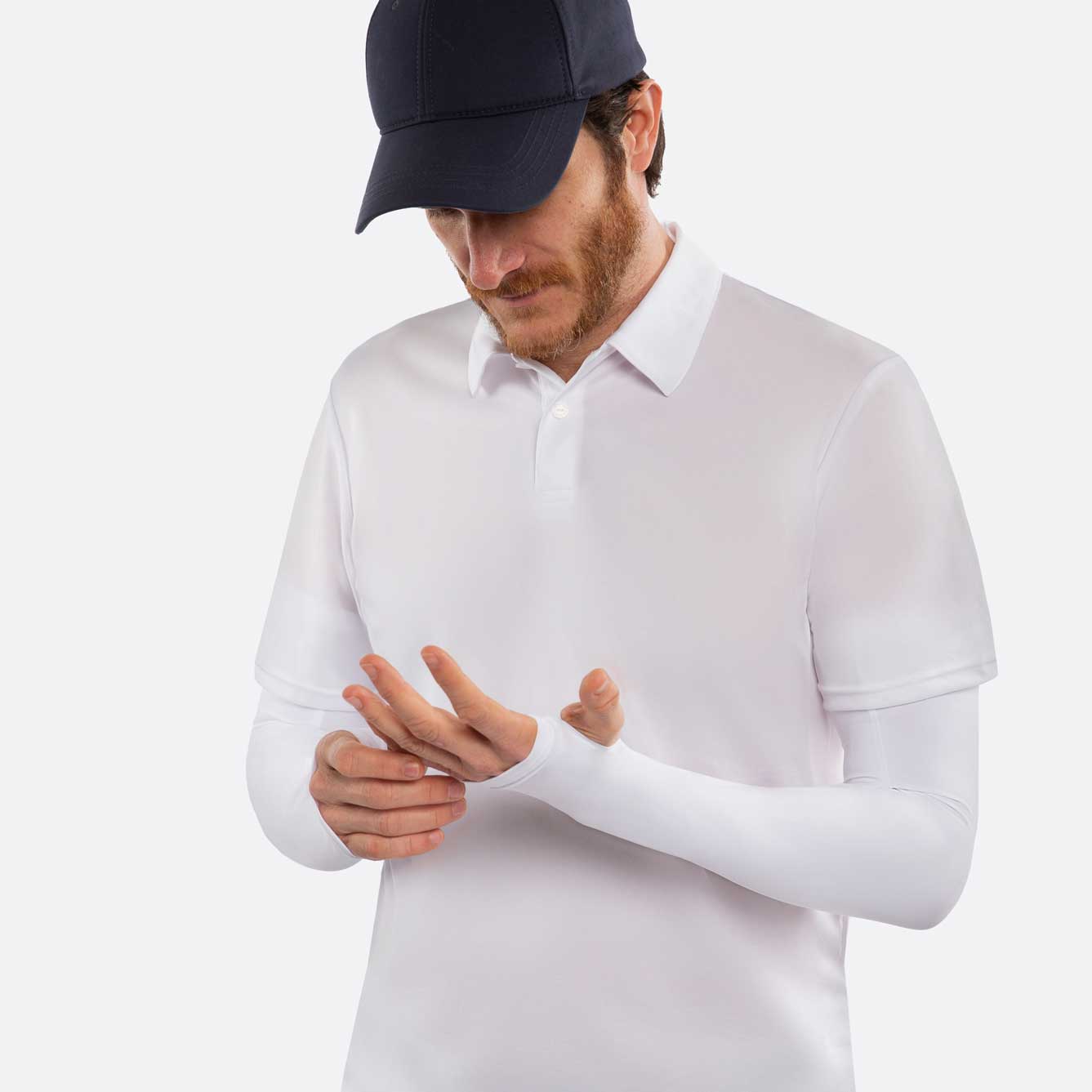 white arm sleeves men