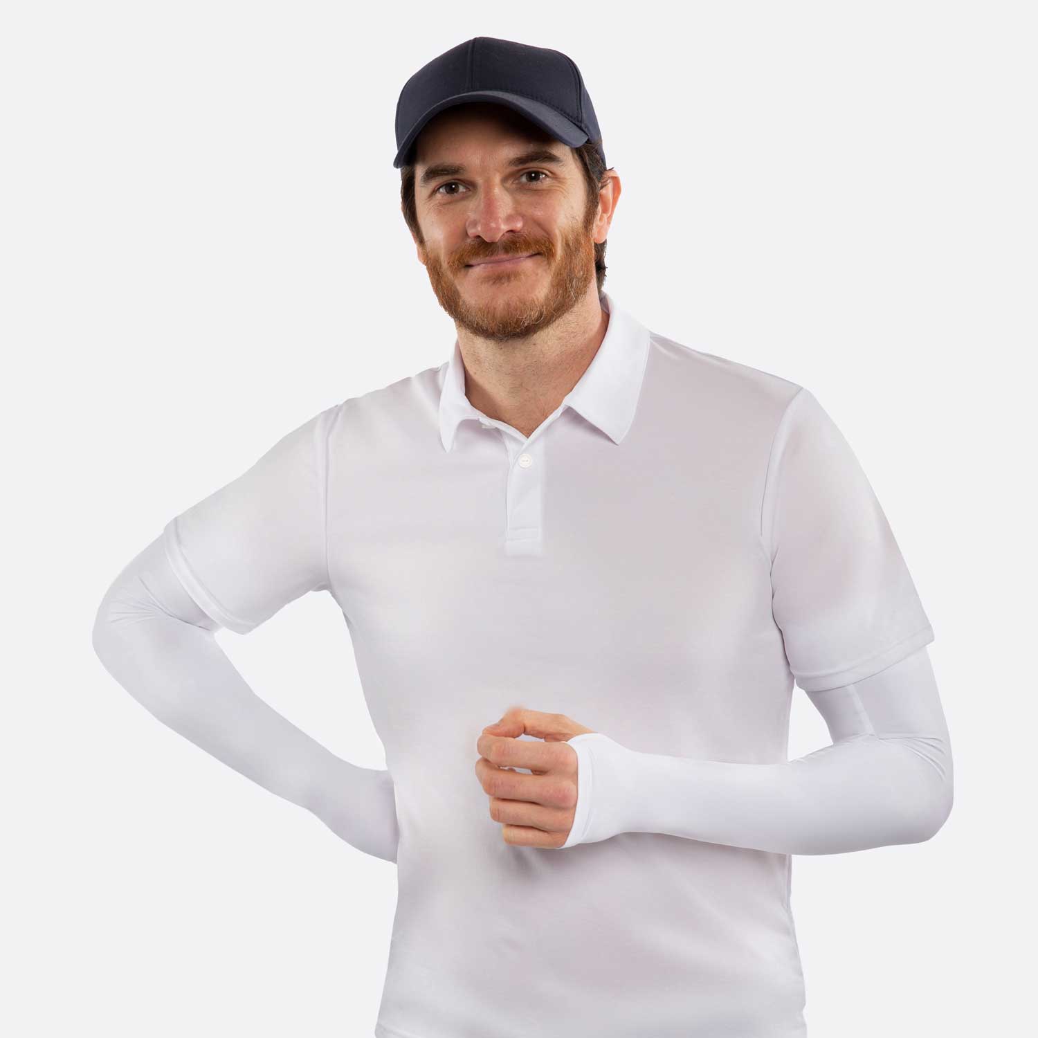 white arm sleeves men