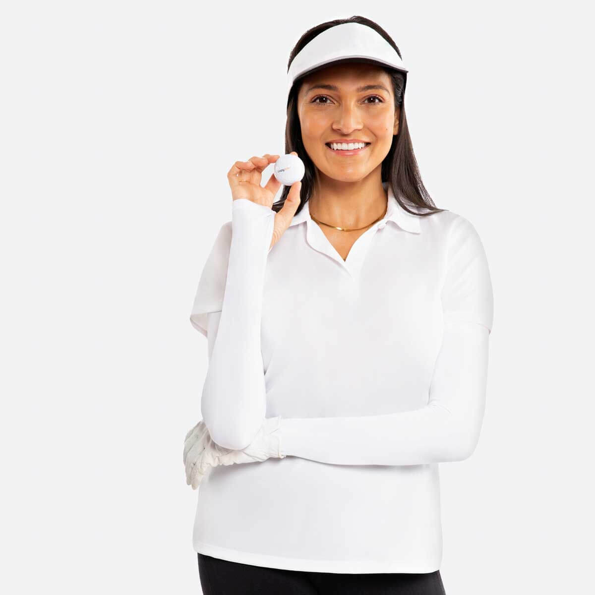 Golf Arm Sleeves White Women's