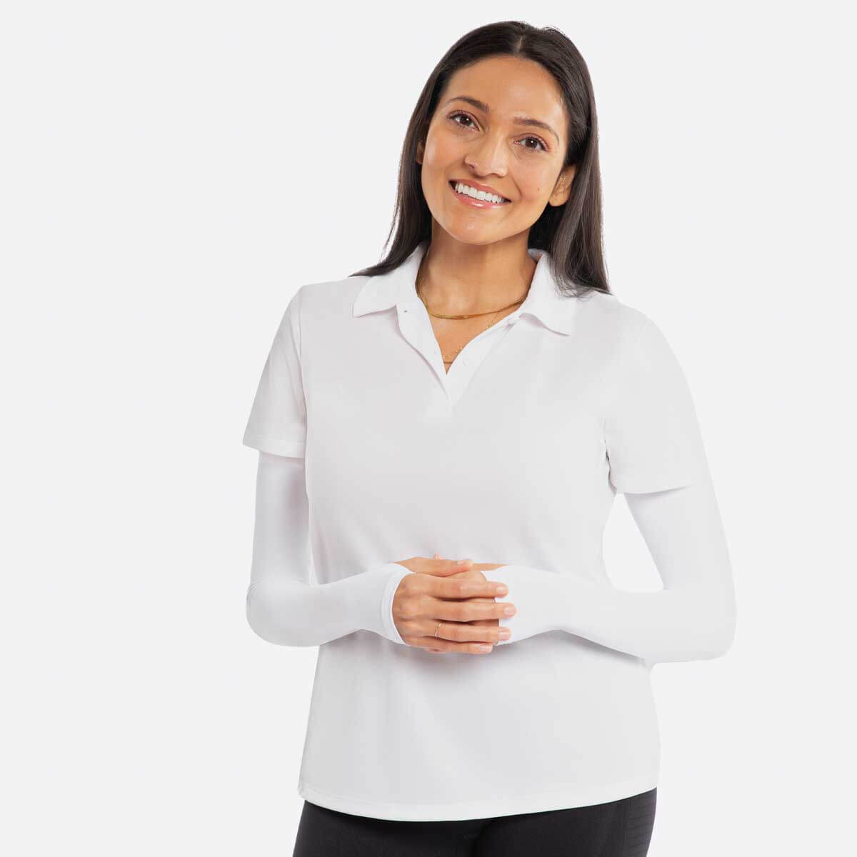 Arm Sleeves White Women's